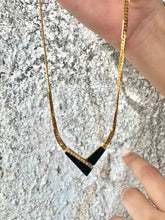 Load image into Gallery viewer, Vintage Black Enamel Diamond Necklace