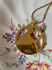 Vintage Lanvin Logo Necklace