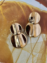 Load image into Gallery viewer, Vintage Givenchy Fluid Gold Logo Earrings