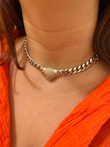 Vintage Christian Dior Silver Link Necklace