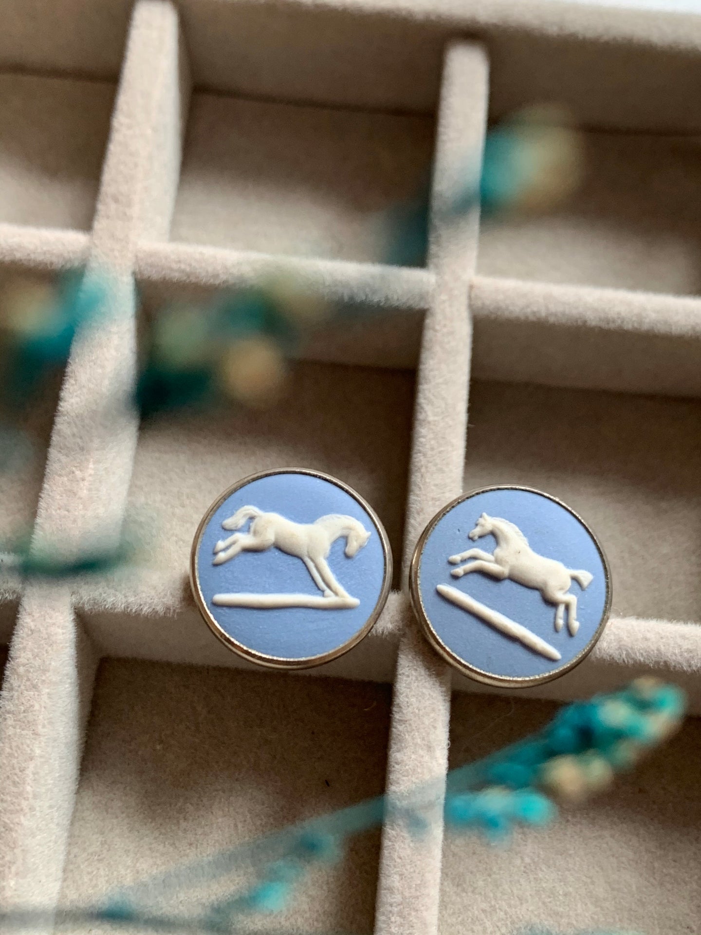 Vintage Wedgewood Horse Silver Cuff Links