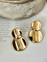 Load image into Gallery viewer, Vintage Givenchy Fluid Gold Logo Earrings