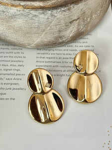 Vintage Givenchy Fluid Gold Logo Earrings