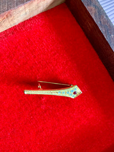 Vintage Ruby & Diamond Pin Brooch