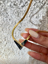 Load image into Gallery viewer, Vintage Black Enamel Diamond Necklace