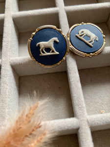 Vintage Wedgewood Horse Silver Cuff Links