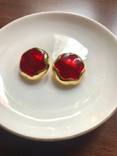 Load image into Gallery viewer, Vintage Red Enamel Candy Earrings