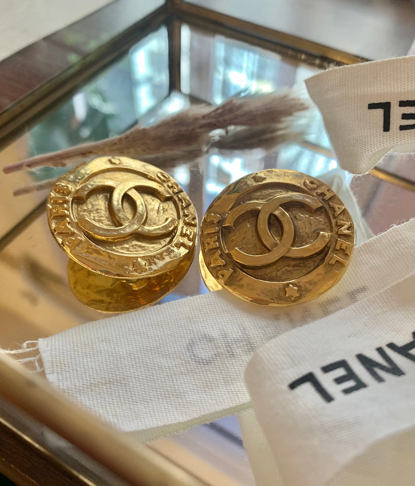 Vintage Chanel Chunky CC Coin Earrings