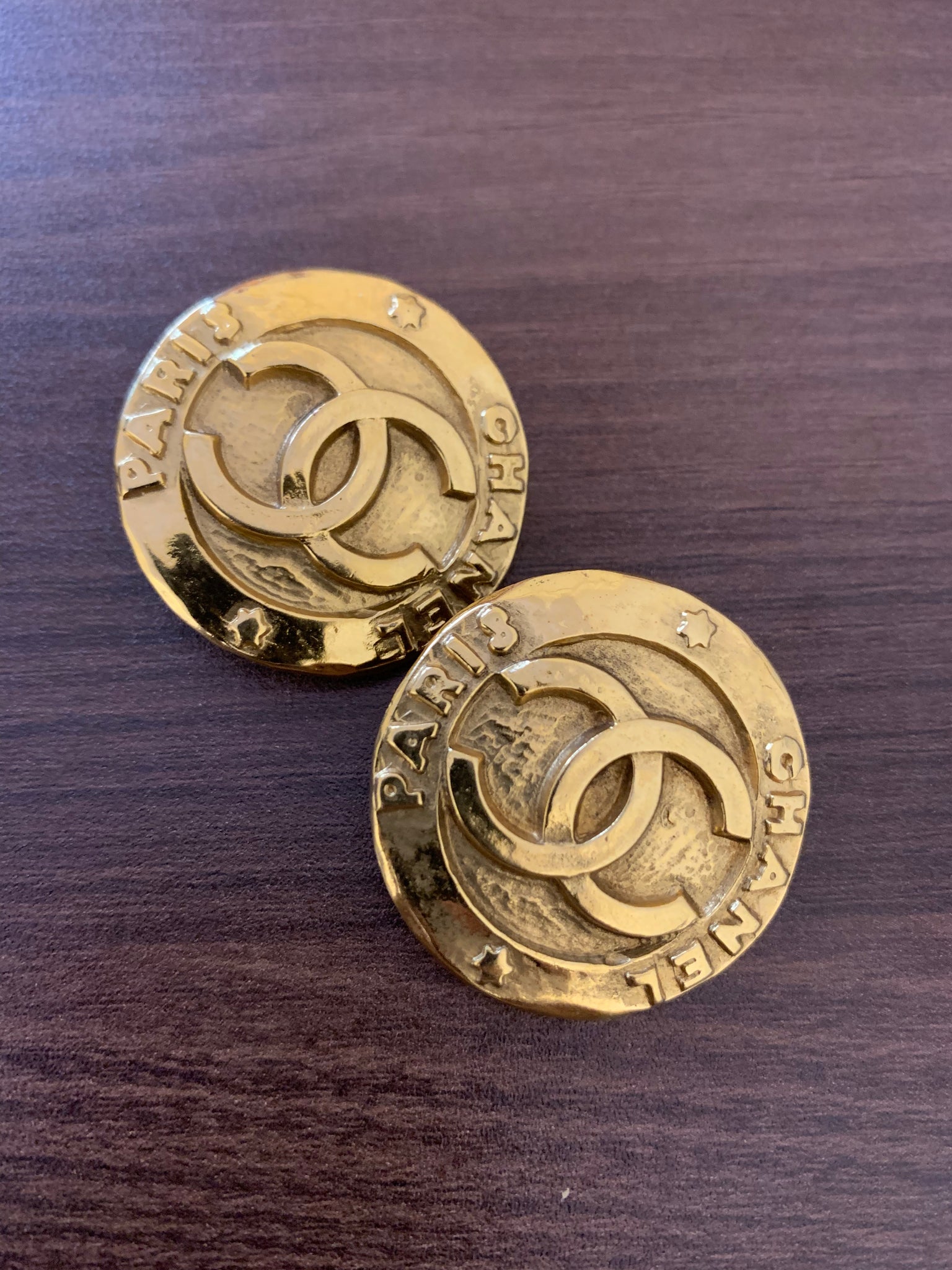 Vintage Chanel Chunky CC Coin Earrings Viange Vintage