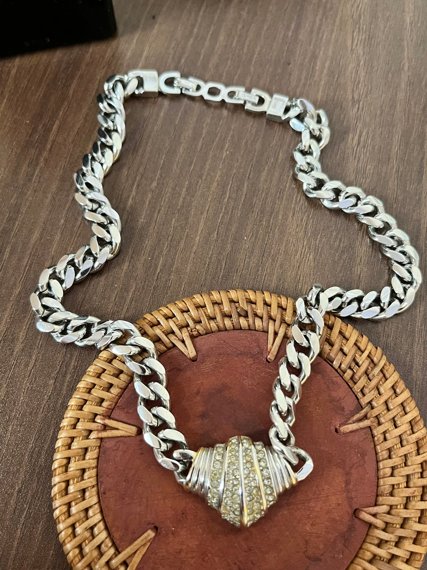 Vintage Christian Dior Silver Link Necklace