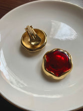 Load image into Gallery viewer, Vintage Red Enamel Candy Earrings