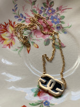 Load image into Gallery viewer, Vintage Givenchy Black Enamel G necklace