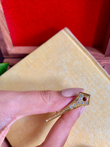 Vintage Ruby & Diamond Pin Brooch
