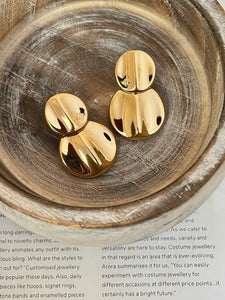 Vintage Givenchy Fluid Gold Logo Earrings