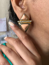 Load image into Gallery viewer, Vintage Peach Enamel Earrings