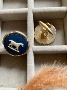 Vintage Wedgewood Horse Silver Cuff Links