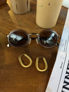 Vintage Christian Dior Brown Oval Sunglasses