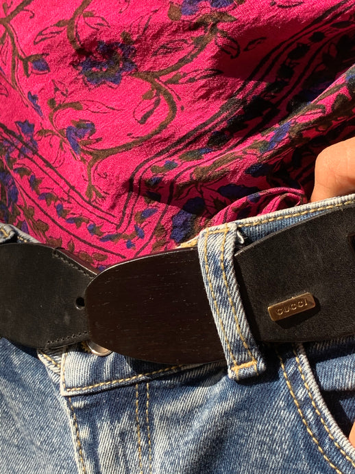 Vintage Gucci Black Loop Belt
