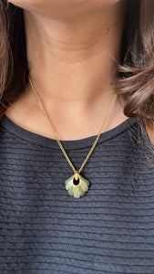 Vintage Green Enamel Shell Necklace