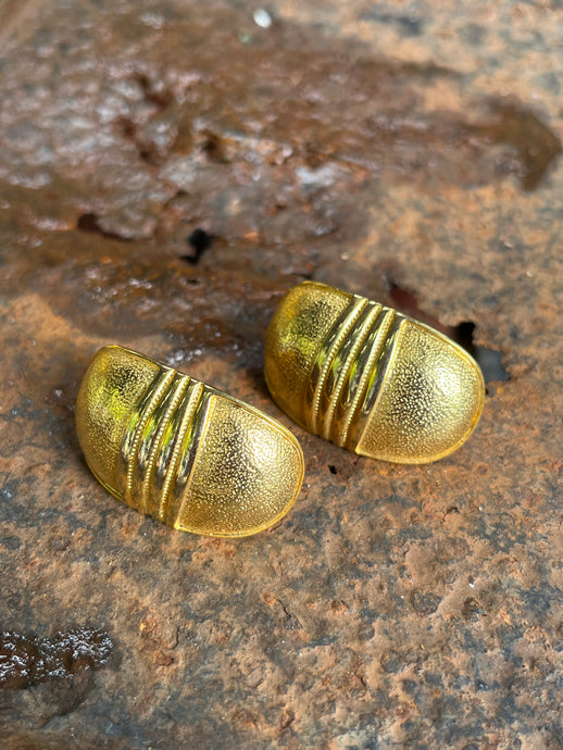 Vintage Gold Textured Hoops