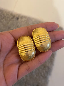 Vintage Gold Textured Hoops