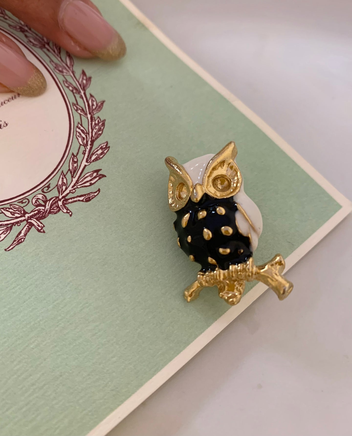 Vintage Baby Owl Brooch