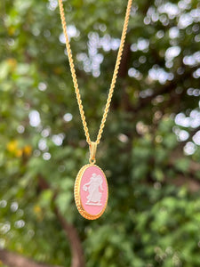 Vintage Wedgewood Pink Necklace