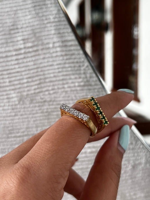 Emerald Bar Ring