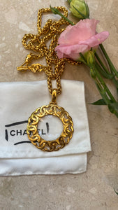 Vintage Chanel Magnifying Glass CC Necklace