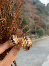 Load image into Gallery viewer, Vintage Burberry’s Amethyst Hoops