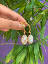 Load image into Gallery viewer, Cameo Rose Hoops