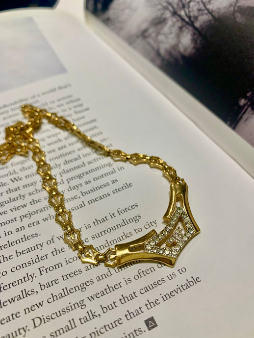 Vintage Givenchy G Logo Statement Necklace