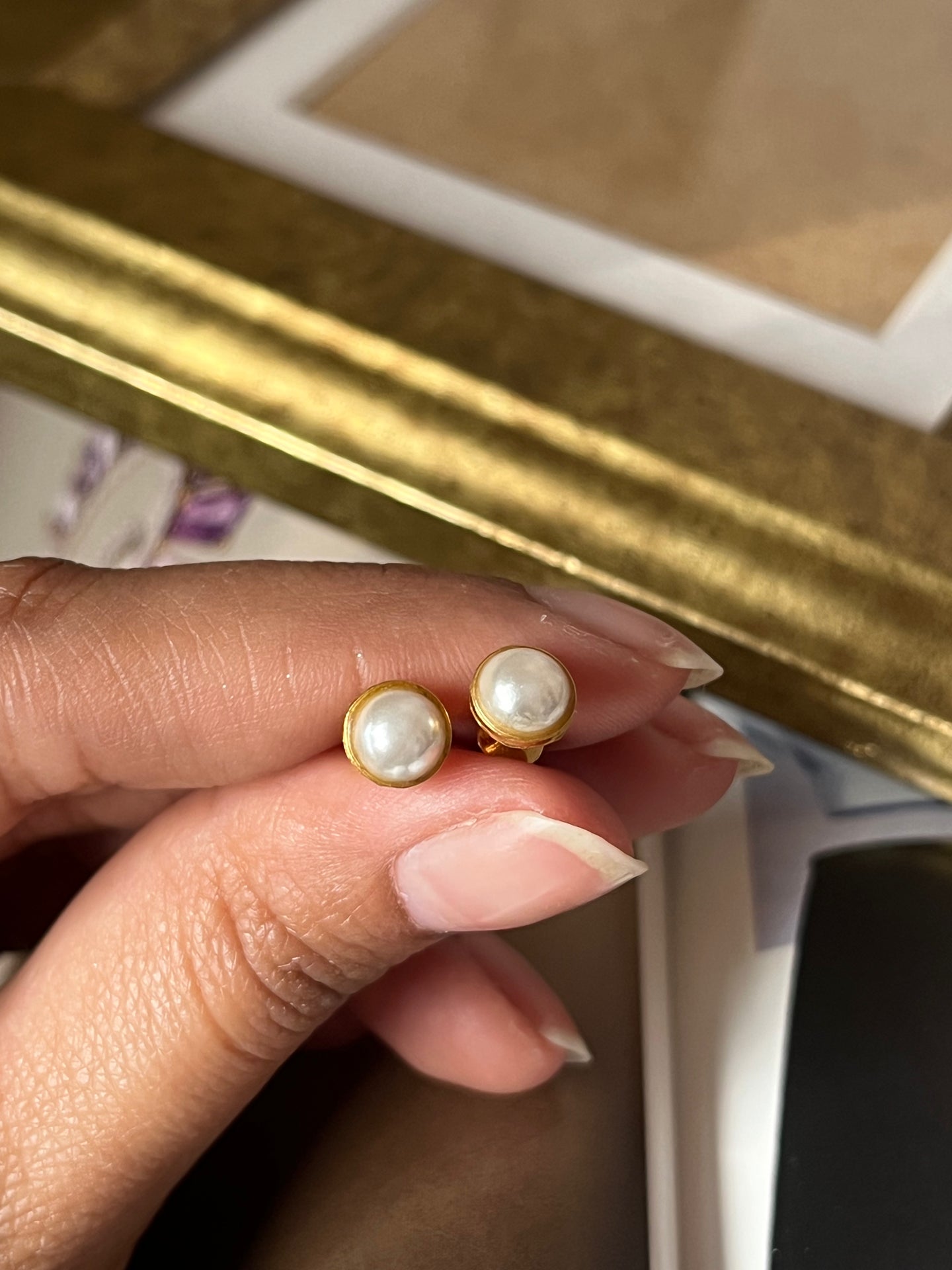 Pearl Pebble Studs