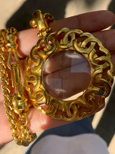 Vintage Chanel Magnifying Glass CC Necklace