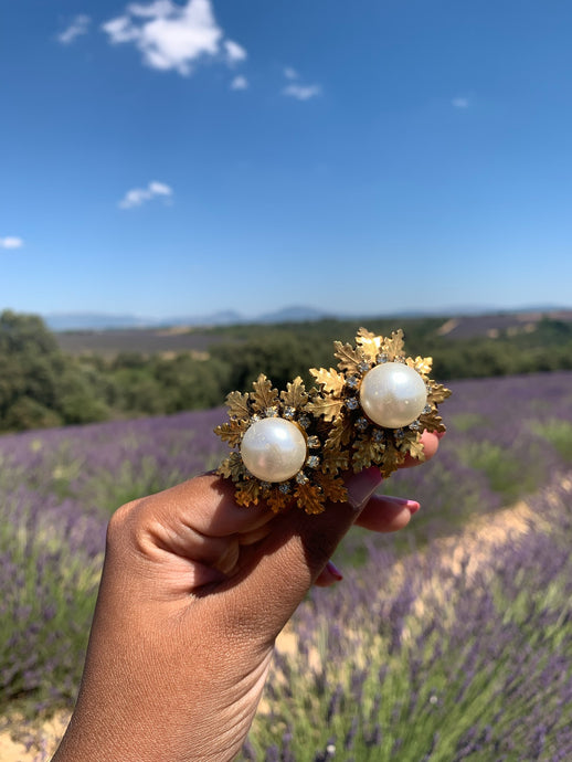 Vintage Pearl Snowflake Earrings