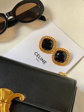 Load image into Gallery viewer, Vintage Celine Chunky Black Stone Earrings