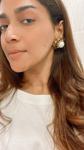 Vintage Pearl Snowflake Earrings