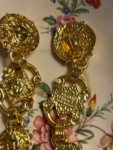 Vintage Versace Chunky Gold Medusa Earrings