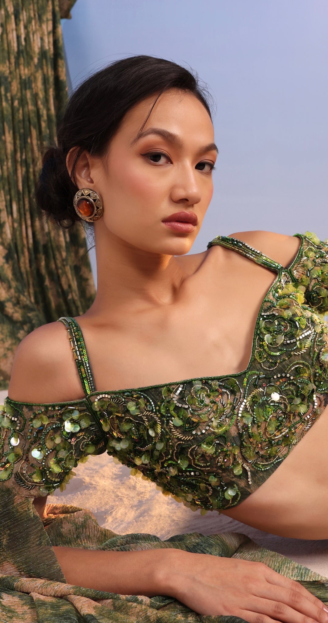 Meenakari Earrings for Grey Dress | FashionCrab.com