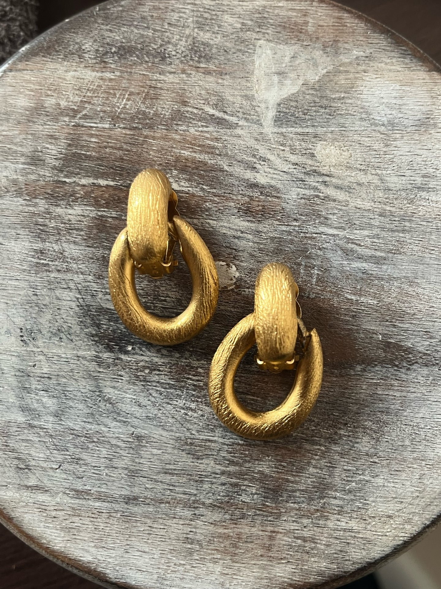 Vintage Anne Klein Matte Gold Earrings