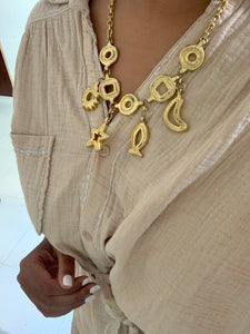 Vintage Remy Dis Paris Ocean Charm Necklace