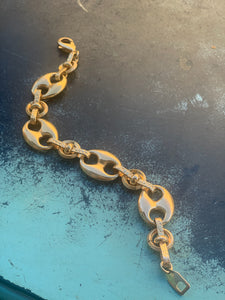 Vintage Coffee Bean Link Bracelet 
