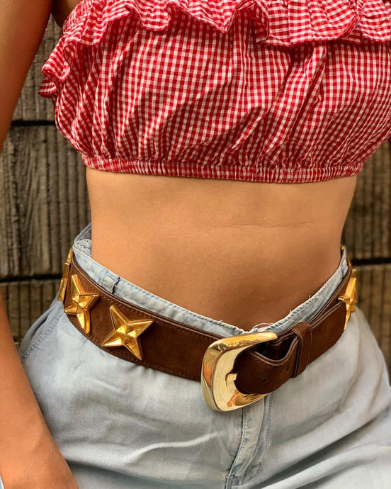 Vintage Escada Brown Suede Belt