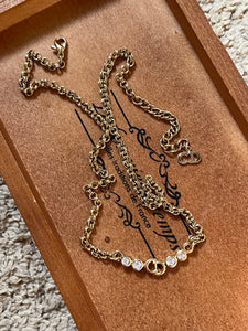 Vintage Christian Dior CD Studded Necklace