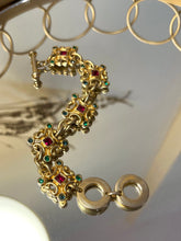 Load image into Gallery viewer, Vintage Green &amp; Red Stone Antique Bracelet