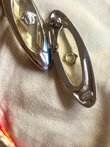 Vintage Gianni Versace Medusa Long Silver Earrings