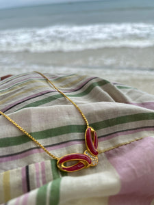 Vintage Red Enamel Necklace