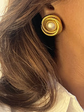 Load image into Gallery viewer, Vintage Chanel Chunky Pearl Swirl Earrings