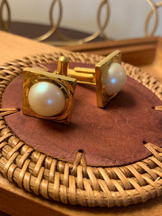 Vintage Pearl Cuff Links