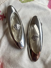 Load image into Gallery viewer, Vintage Gianni Versace Medusa Long Silver Earrings
